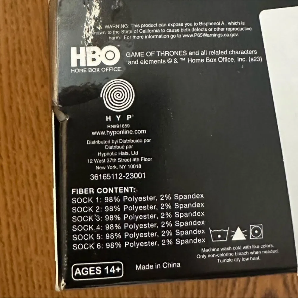 Game of Thrones Unisex Shoe Size 8-12 6 pack Casual Crew Multi Graphic Socks